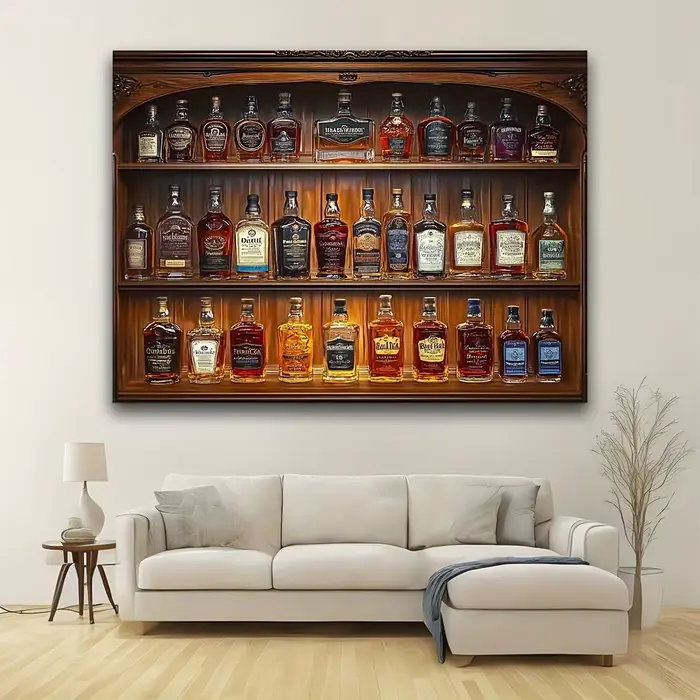 Armoire à vin murale rétro en bois