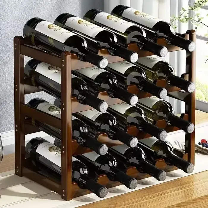 Red WineRack Décoration Grille domestique Présentoir à vin Table Crémaillère à bouteilles de vin créative Armoire à vin simple Assemble StorageRack
