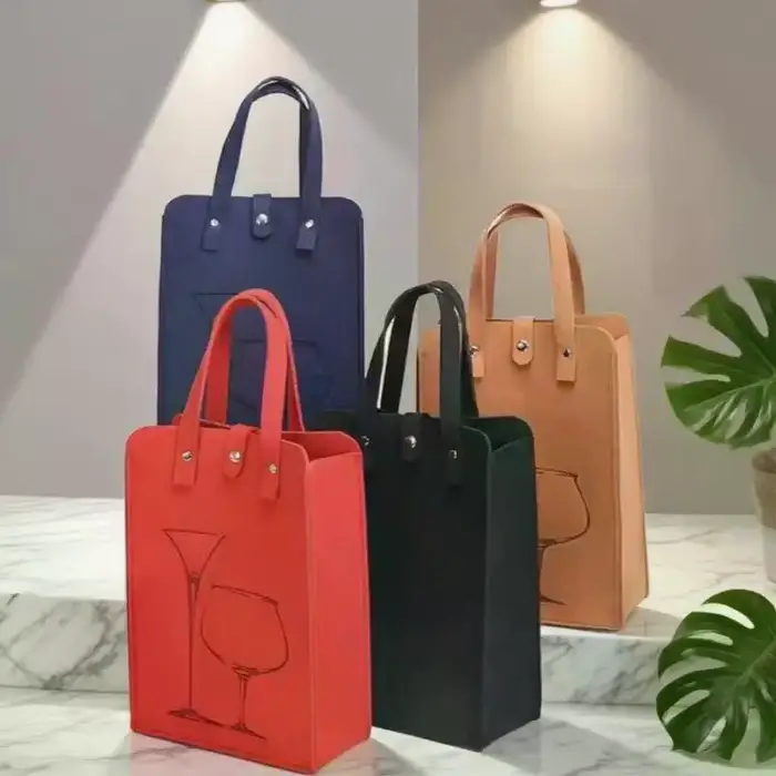 Sac de bouteille de vin en feutre