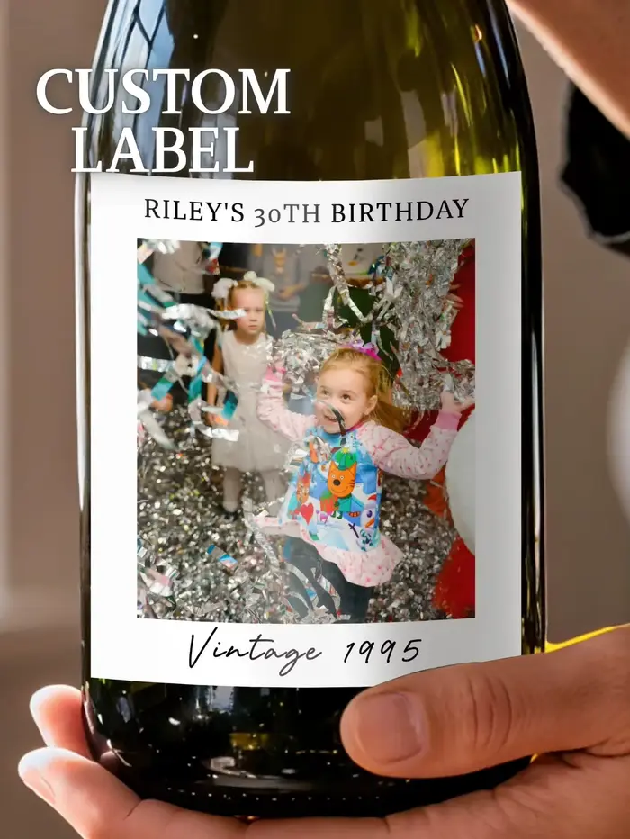 Étiquette de vin Photo personnalisée de toutes tailles