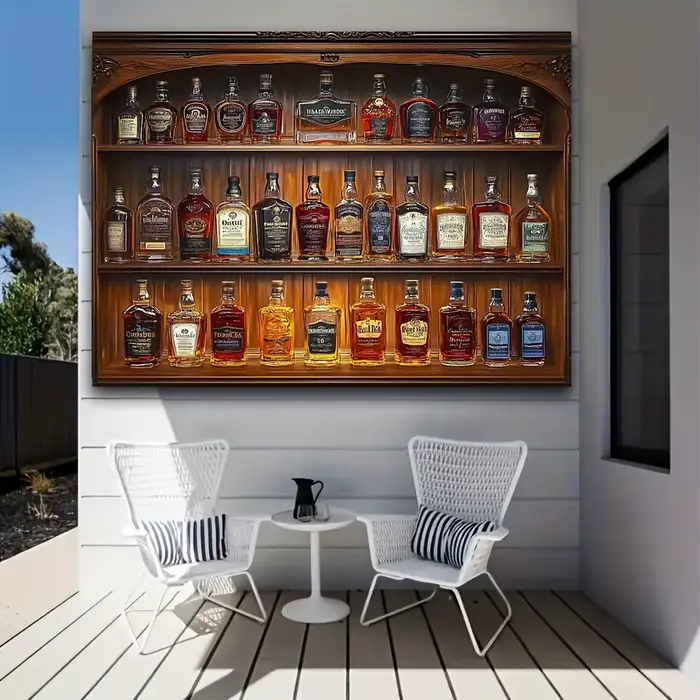 Armoire à vin murale rétro en bois