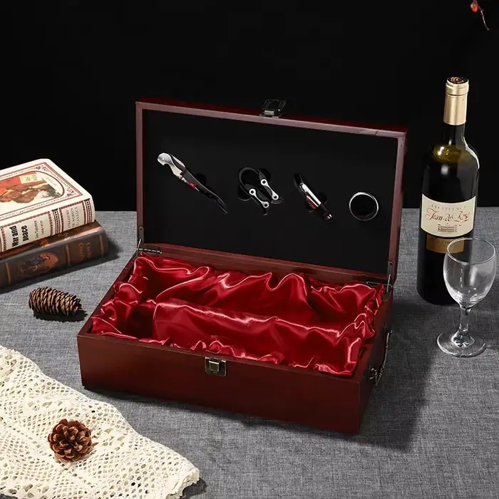 Double boîte à vin en bois