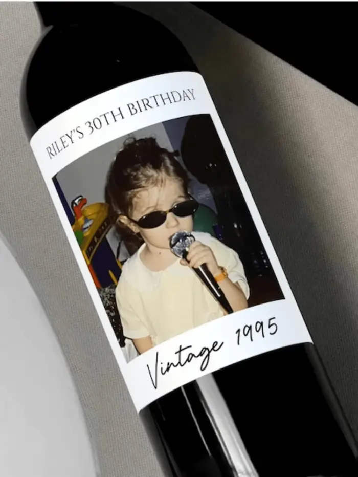 Étiquette de vin Photo personnalisée de toutes tailles