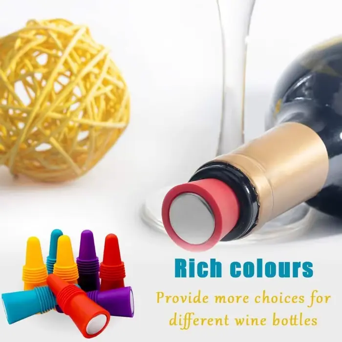 Bouchon de vin – Bouchons de bouteille de vin en silicone avec dessus de poignée