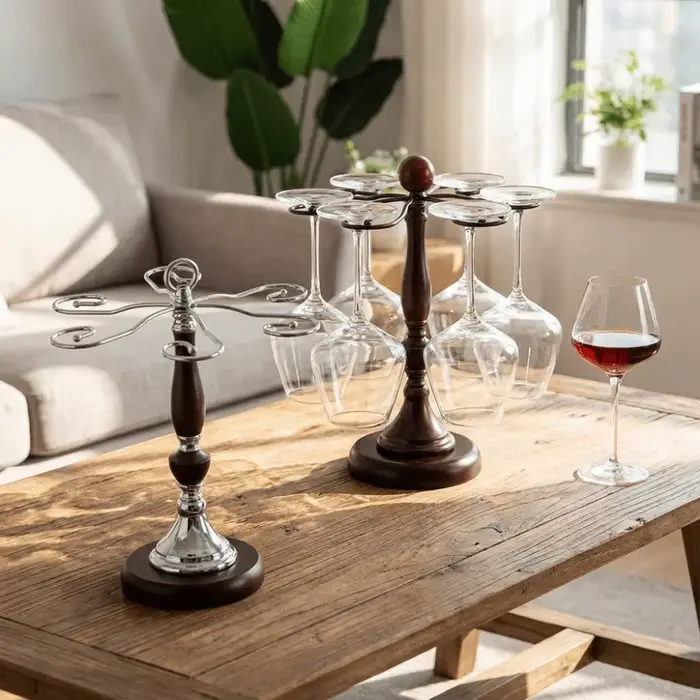 Porte-verres à vin en bois pour 6 bouteilles