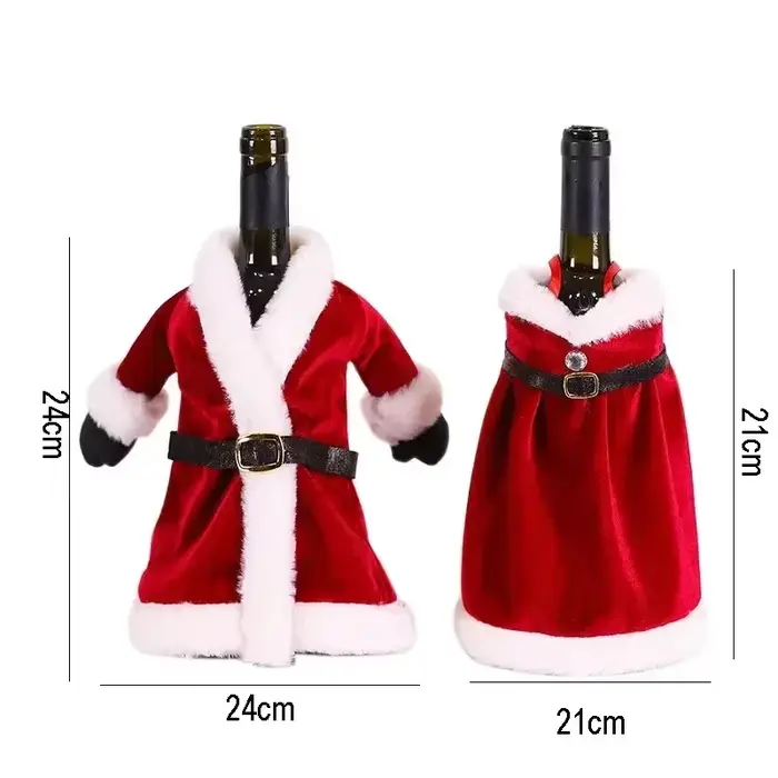 Ensemble de bouteilles de vin de noël créatif