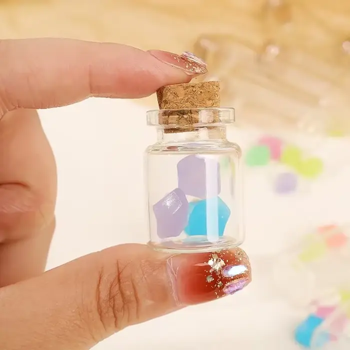 50/10 pièces MIni bouteilles en verre avec bouchons en liège bricolage décoration