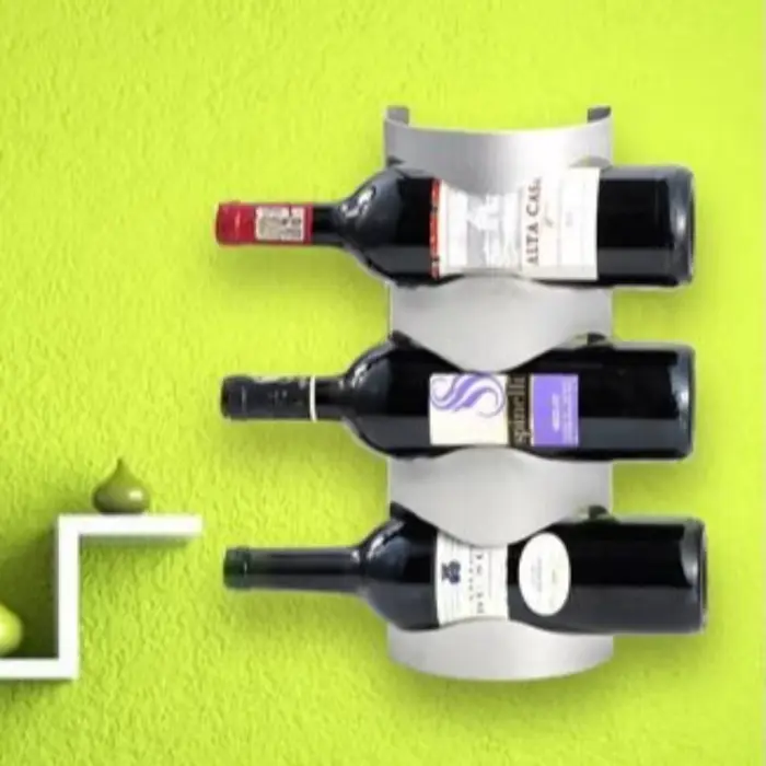 Présentoir mural à vin en acier inoxydable
