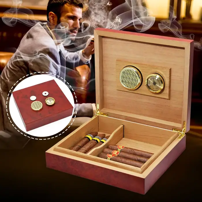 Boîte d'humidification à cigares avec hygromètre