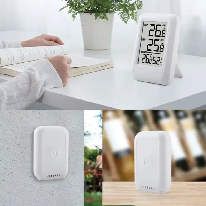 Marque sans fil numérique hygromètre thermomètre cave à vin cuisine jardin moniteur de température 2 capteurs extérieurs enregistrement-40 ° C~60 ° C