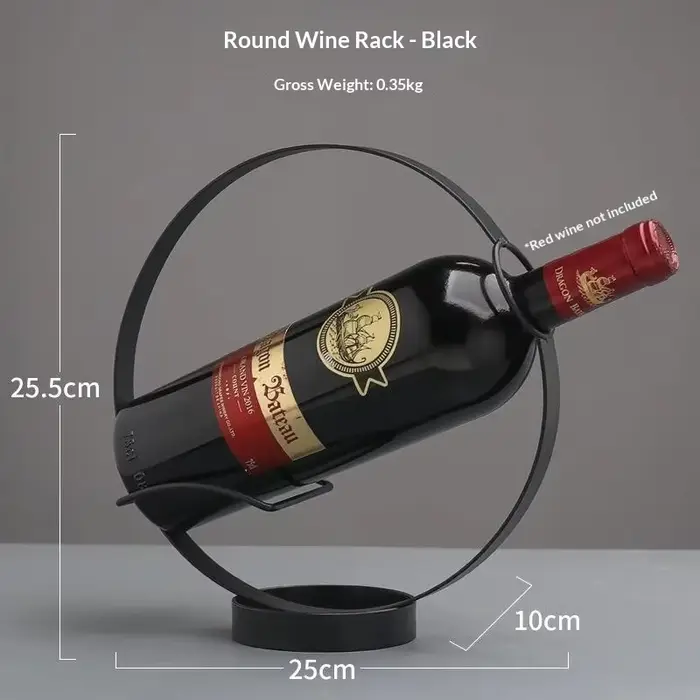 Casier à vin rond en fer rétro créatif