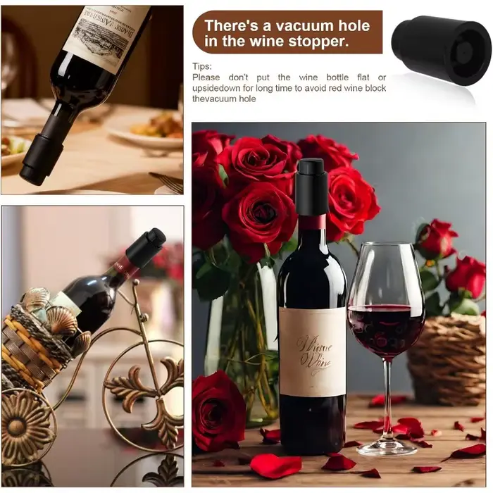 Bouchon de bouteille de vin sous vide réutilisable