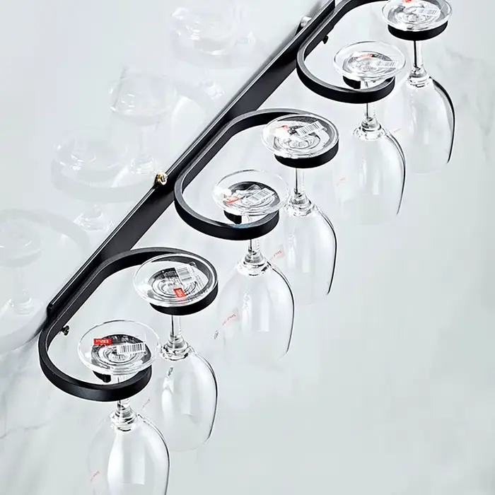 Porte-verre à vin mural en aluminium sans poinçon
