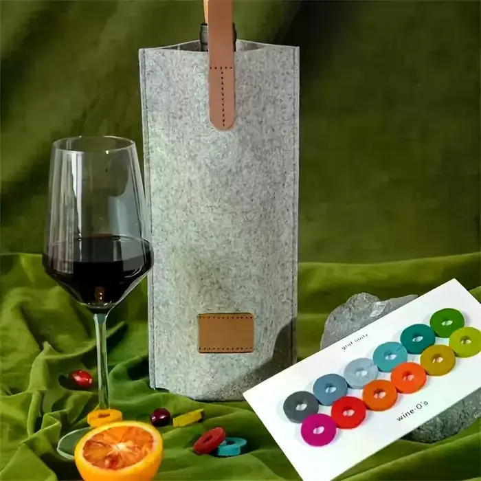 Sac à vin en feutre, bouteille unique