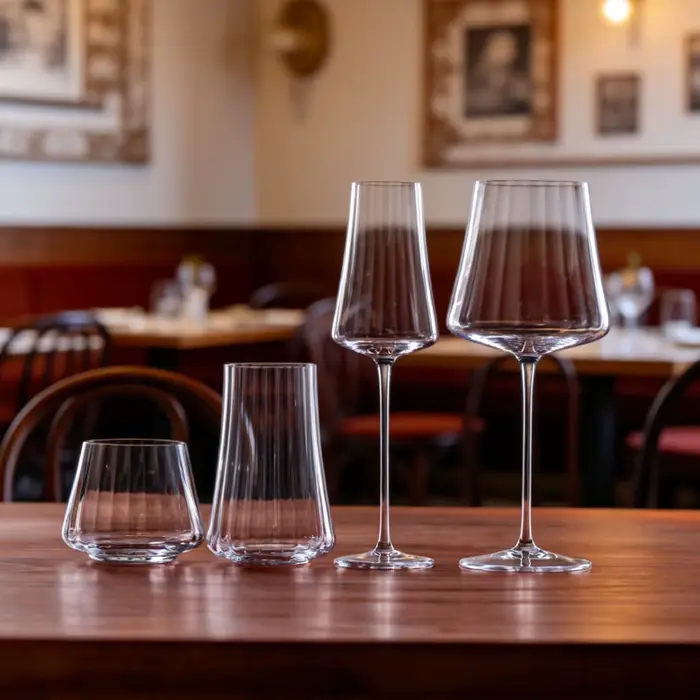 Verres à champagne à pied haut en cristal de la série CRISON Boutique