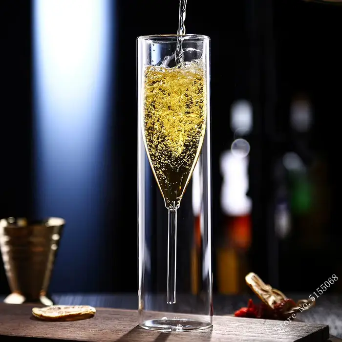Flûte à Champagne en verre à Double paroi de 150ml
