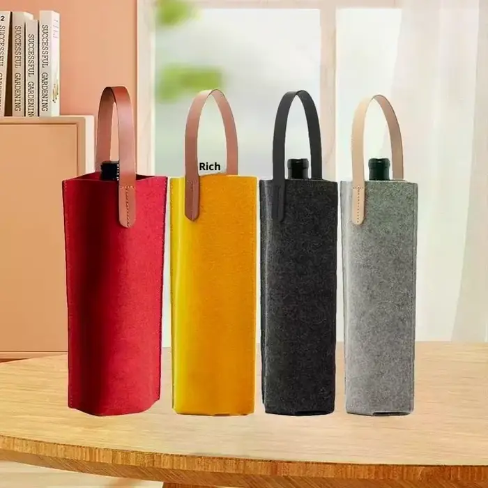 Sac à vin en feutre, bouteille unique