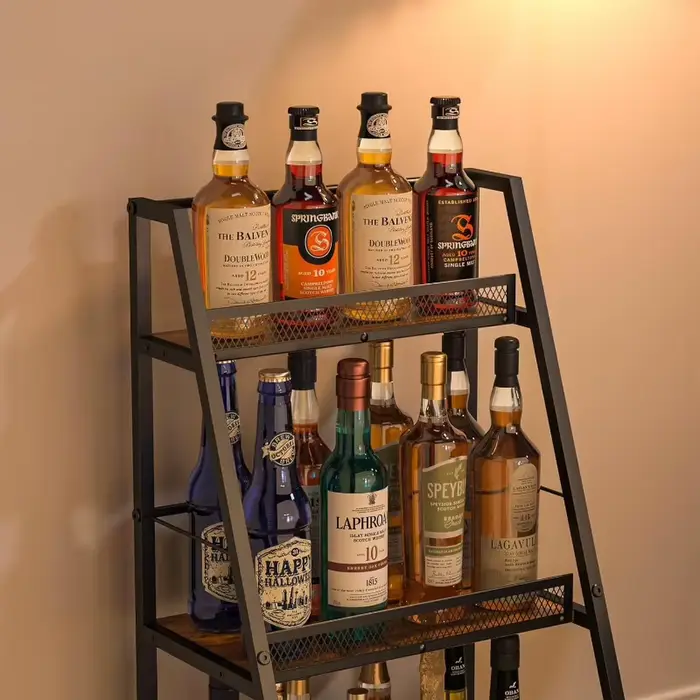 Casier à vin en bois, étagère de rangement multicouche sur pied