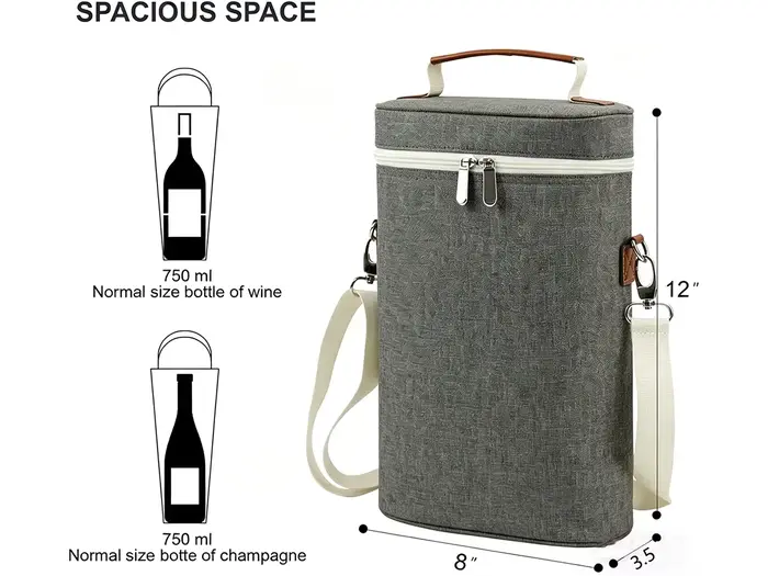 Sac isotherme pour 2/3 bouteilles de vin