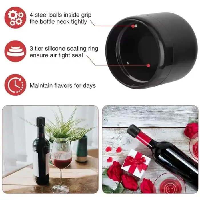 Bouchon de bouteille de vin réutilisable en silicone
