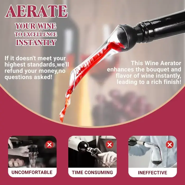 Bec verseur d'aérateur de vin-décantant à vin de qualité supérieure