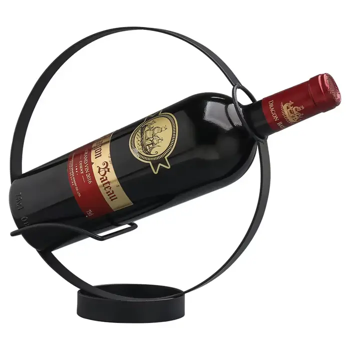 Casier à vin rond en fer rétro créatif