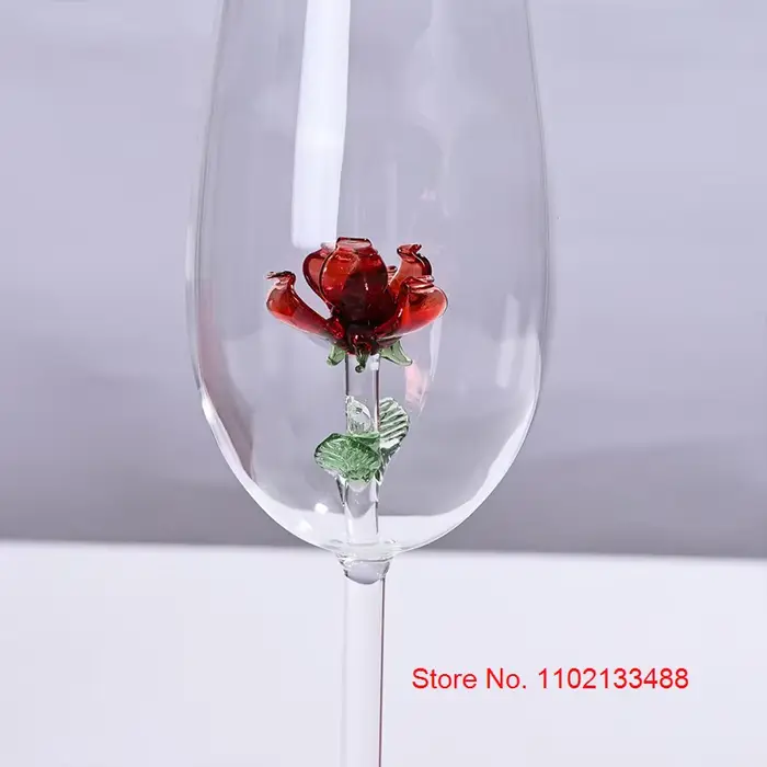 Verre à Champagne en Clip avec Rose à l'Intérieur