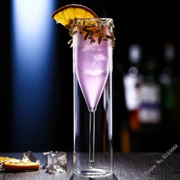 Flûte à Champagne en verre à Double paroi de 150ml