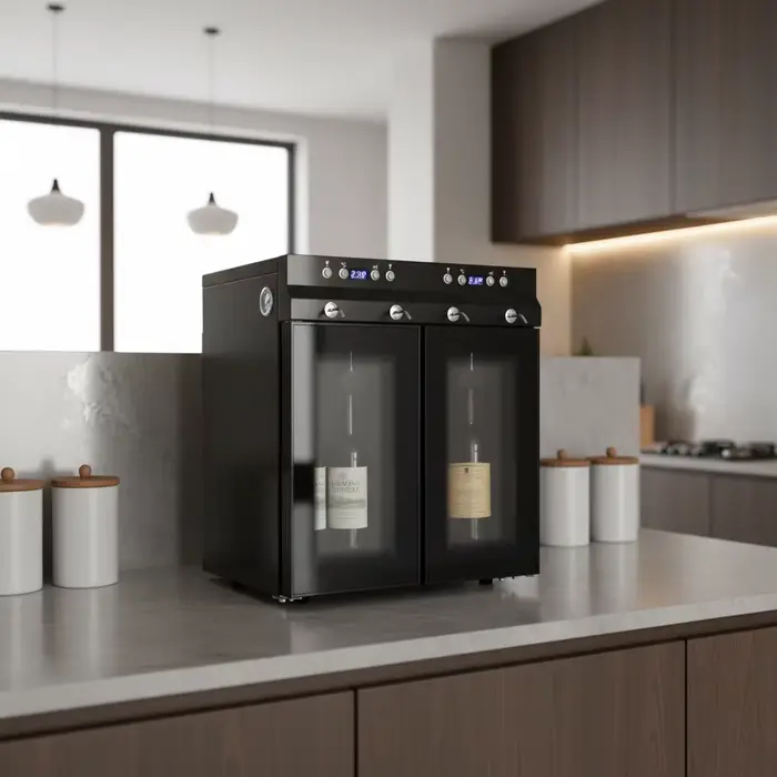 Distributeur de vin électrique automatique en acier inoxydable pour 4 bouteilles