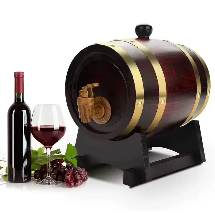Nouveau Baril à Vin en Bois 1L/1.5L/3L