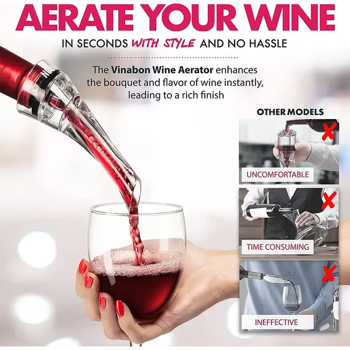 Aérateur de vin Premium verseur bec bulles riches décanteur bec