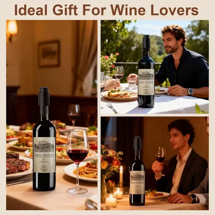 Bouchon de bouteille de vin sous vide réutilisable