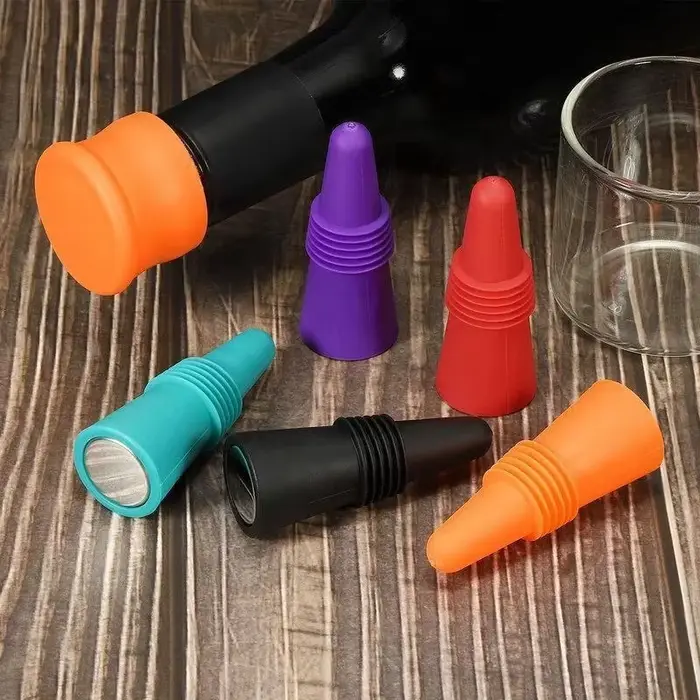 Ensemble de bouchons de bouteille de vin et de boisson en Silicone