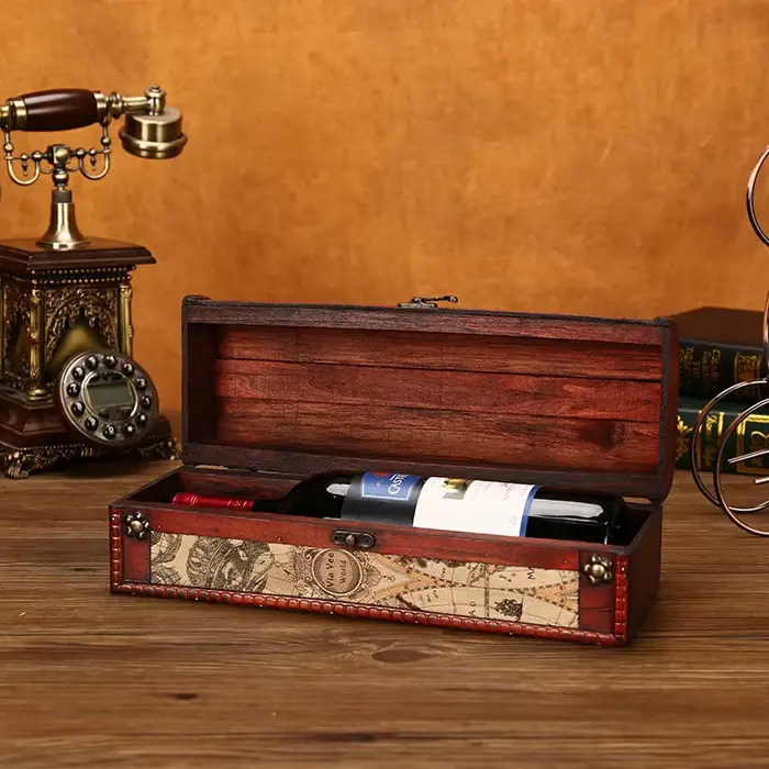 Boîte à vin en bois de Style Antique