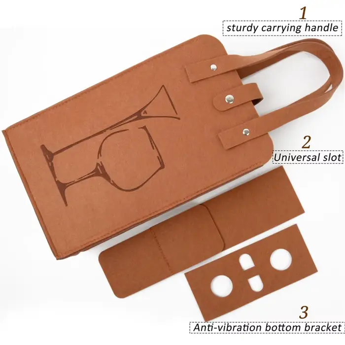 Sac fourre-tout portatif de bouteille de feutre de Double couche de cadeaux de noël créatifs