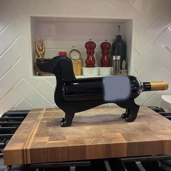 Teckel porte-bouteille de vin drôle comptoir bouteille de vin stockage casier à vin liqueur présentoir support maison Bar décoration