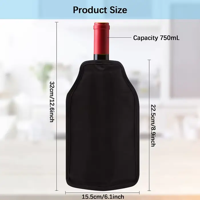 Manchon de sac de glace rafraîchissant pour vin rouge – Refroidisseur de boissons doux pour pique-niques