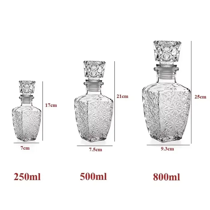 Bouteille Transparente en Verre Clip pour Whisky ou Vin Français