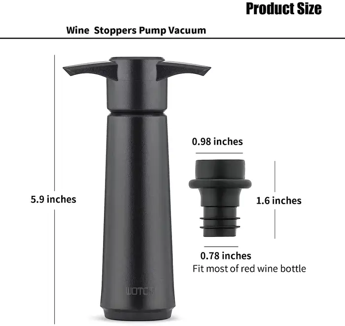 Pompe économiseur de vin avec 4 bouchons sous vide