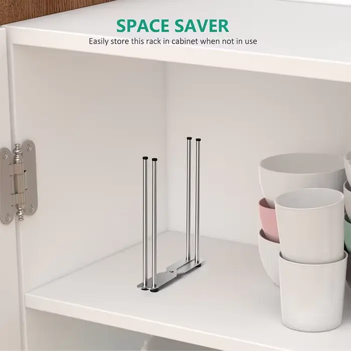 Égouttoir à bouteilles de vin pliable multifonctionnel