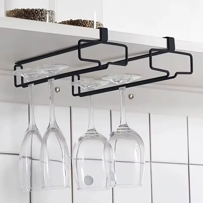 Support de rangement suspendu sans perçage pour verres à vin