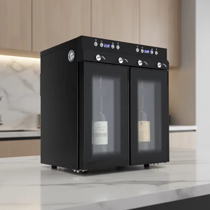 Distributeur de vin électrique automatique en acier inoxydable pour 4 bouteilles