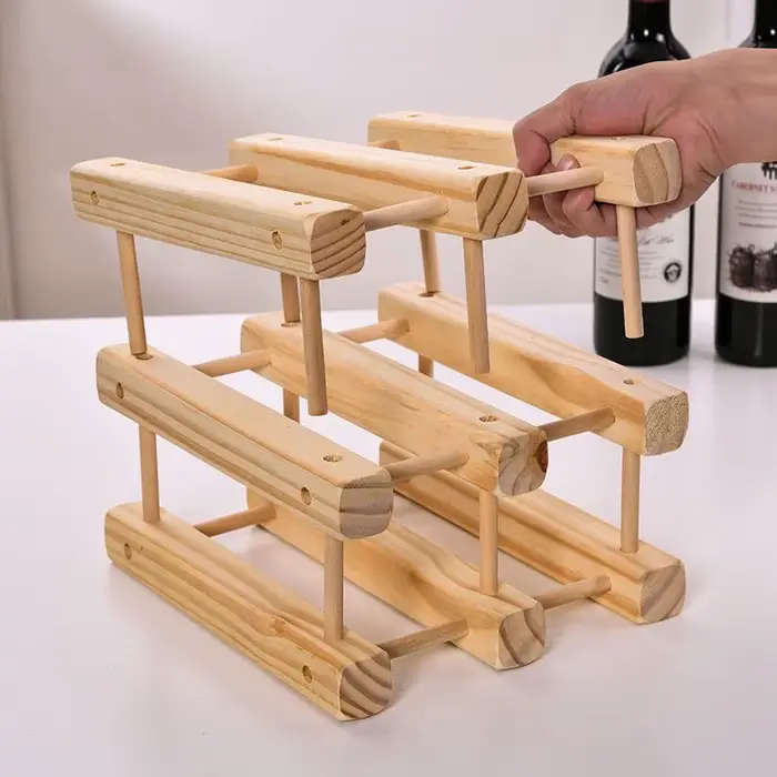 Étagère à vin créative en bois massif DIY