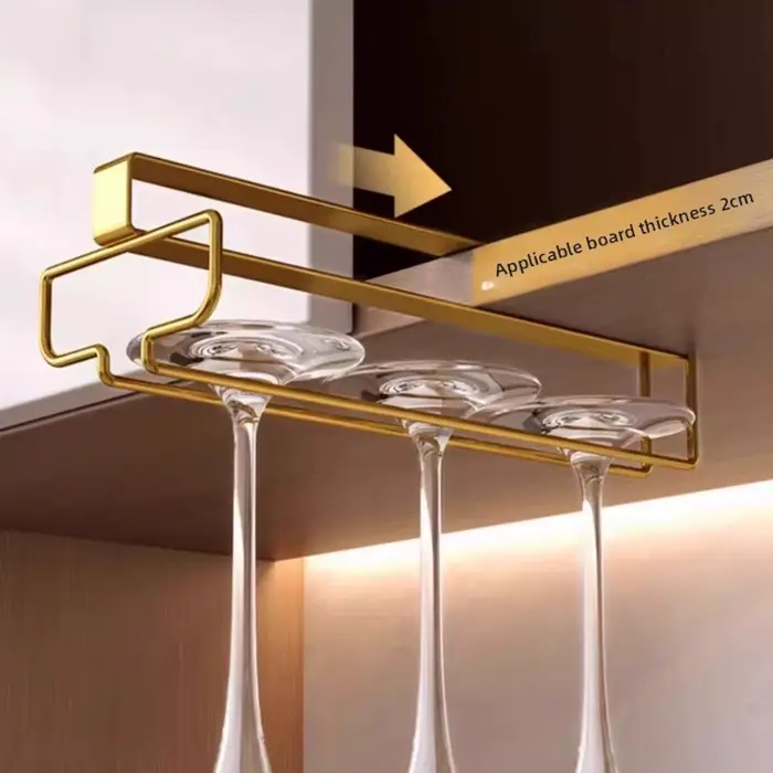 Support à vin pour verres à vin rouge - Étagère de rangement suspendue sans perçage avec égouttoir inversé pour la maison et la cuisine