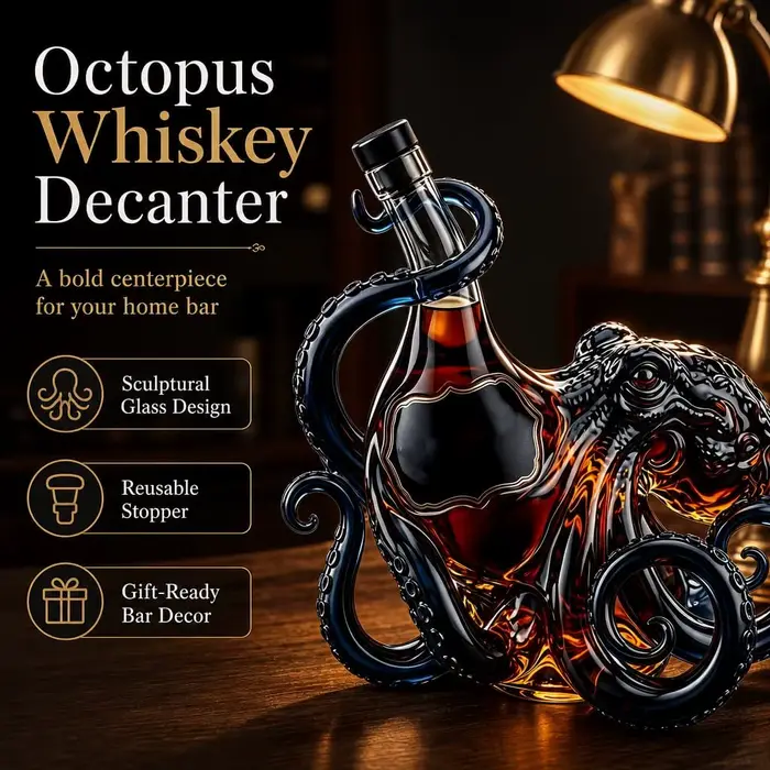 Carafe à vin en forme de pieuvre 3D édition rhum